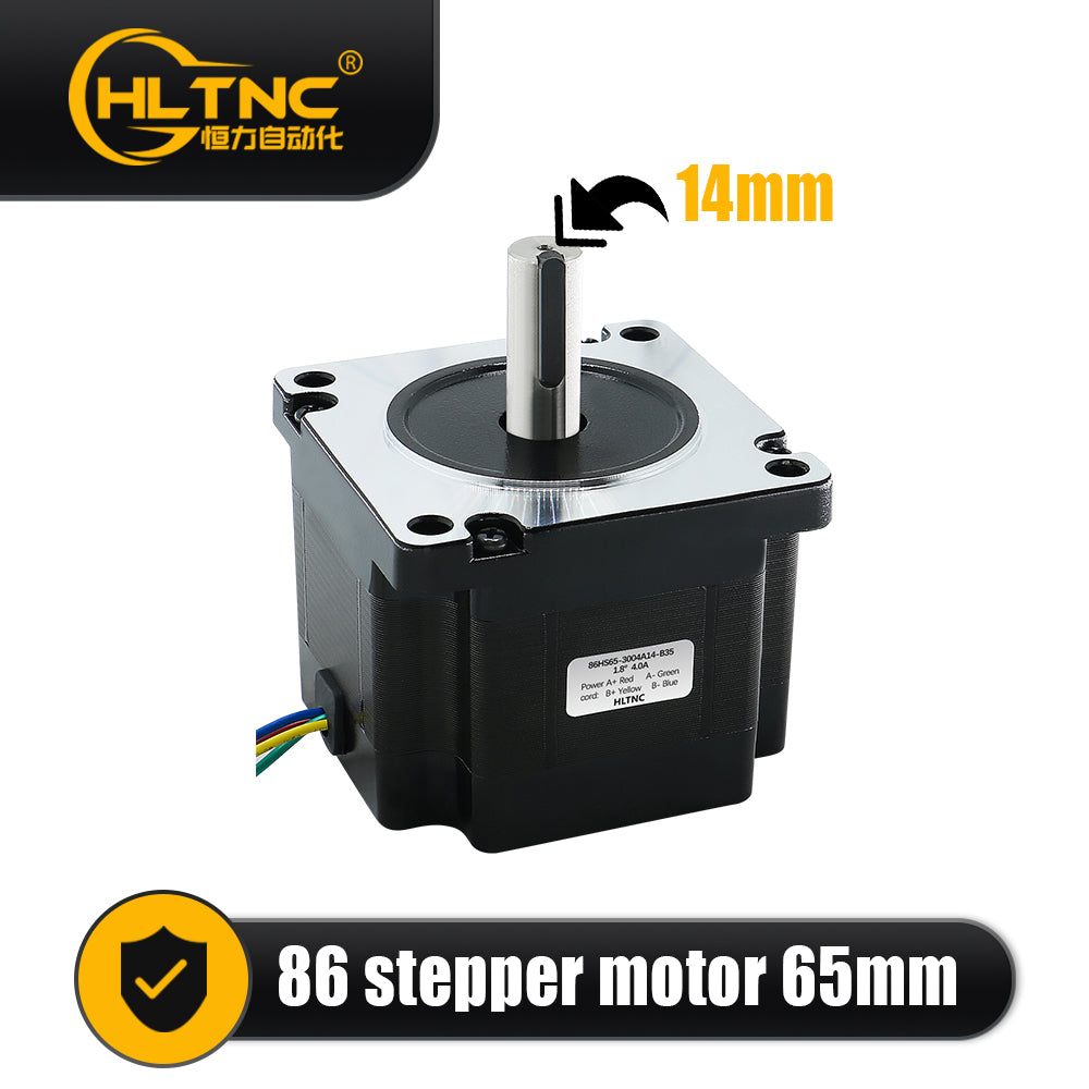 HLTNC Nema 34 Open Loop Stepper Motor 2 Phase 86HS65 3.2N.m 4A 457ozin 4-lead DC Engine with 14mm shaft for CNC Router high torque