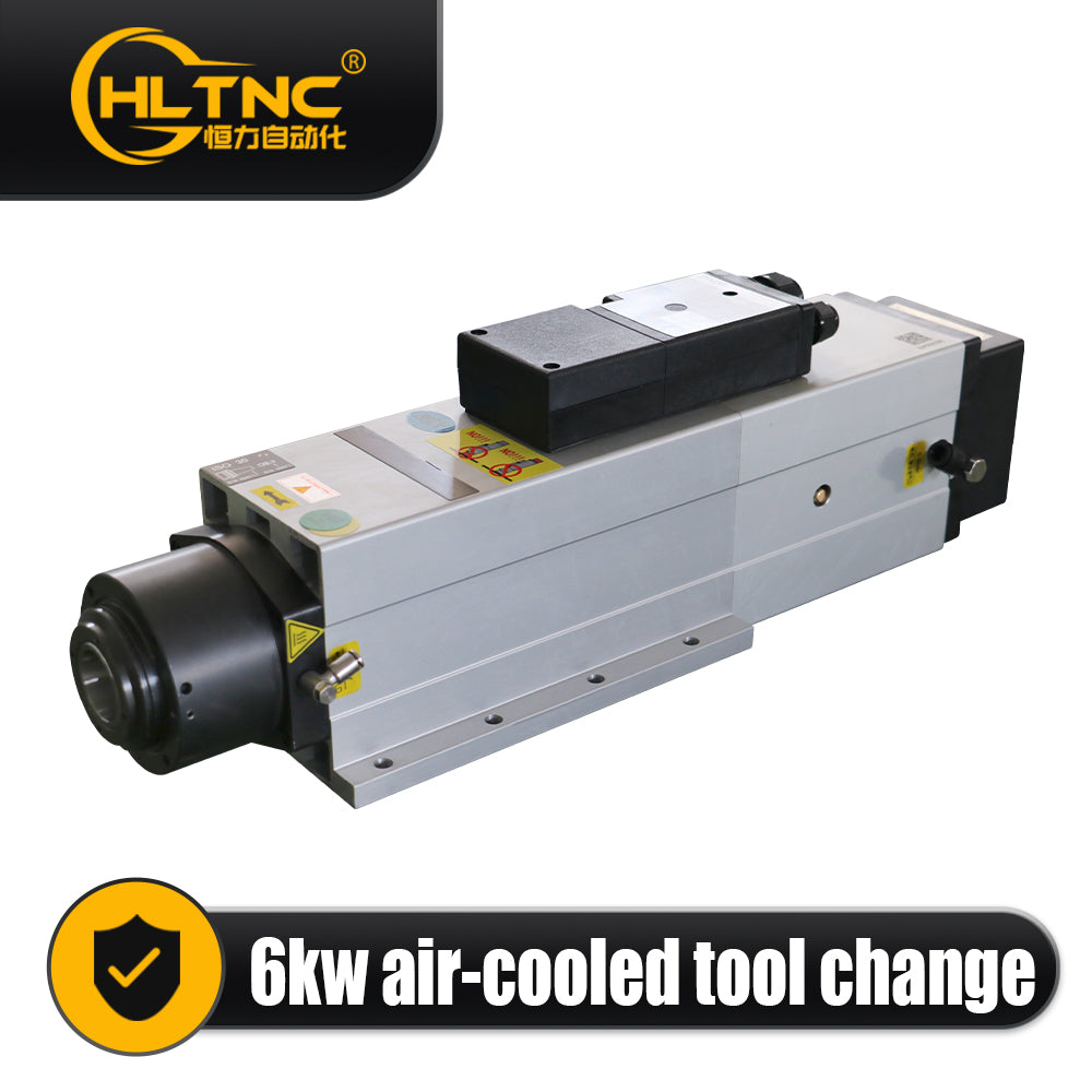 HLTNC HQD ATC Spindle 6kw AC220v / 380v Automatic Tool Changing Spindle 800Hz 24000RPM ISO30 Tool Holder Air Cooled For CNC