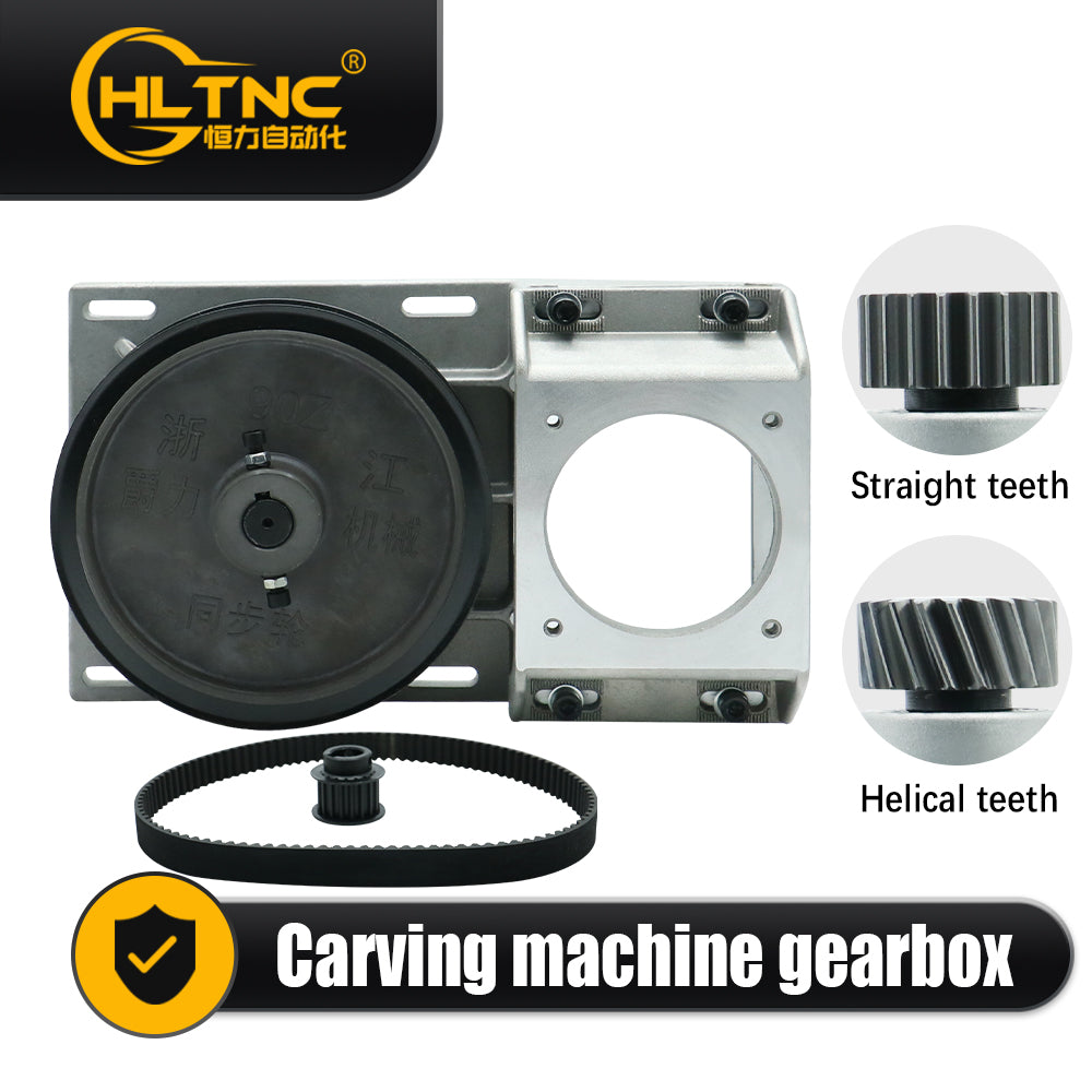 HLTNC 2m Module Standard Cnc Router Use Ration 5:1 Gearbox Left Helical Belt Reducer For Nema34 Motor Cast Aluminum Materials