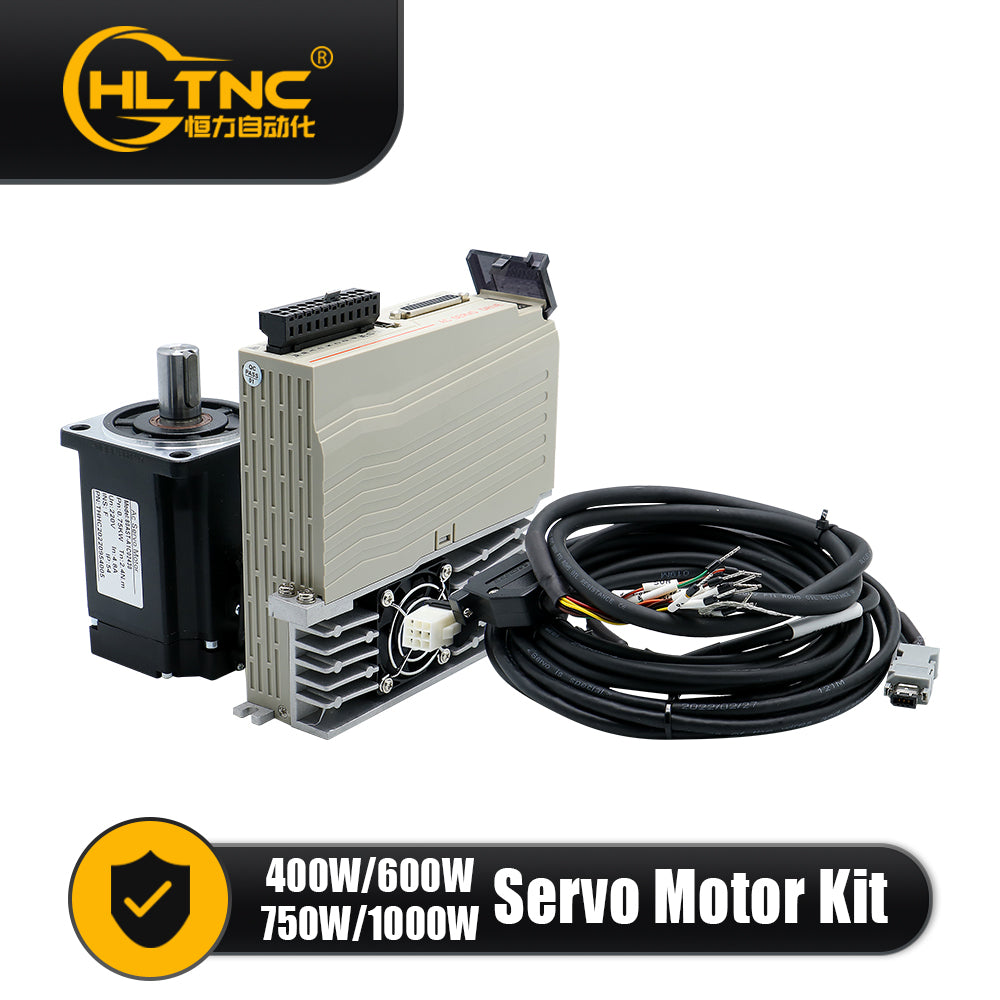 HLTNC Hot Sales Servo Motor 400w 600w 750w 1000w Servo Driver 17bit Absolute Encoder AC 110V 220V 1.27Nm - 3.8Nm 543ozin For CNC Engraver