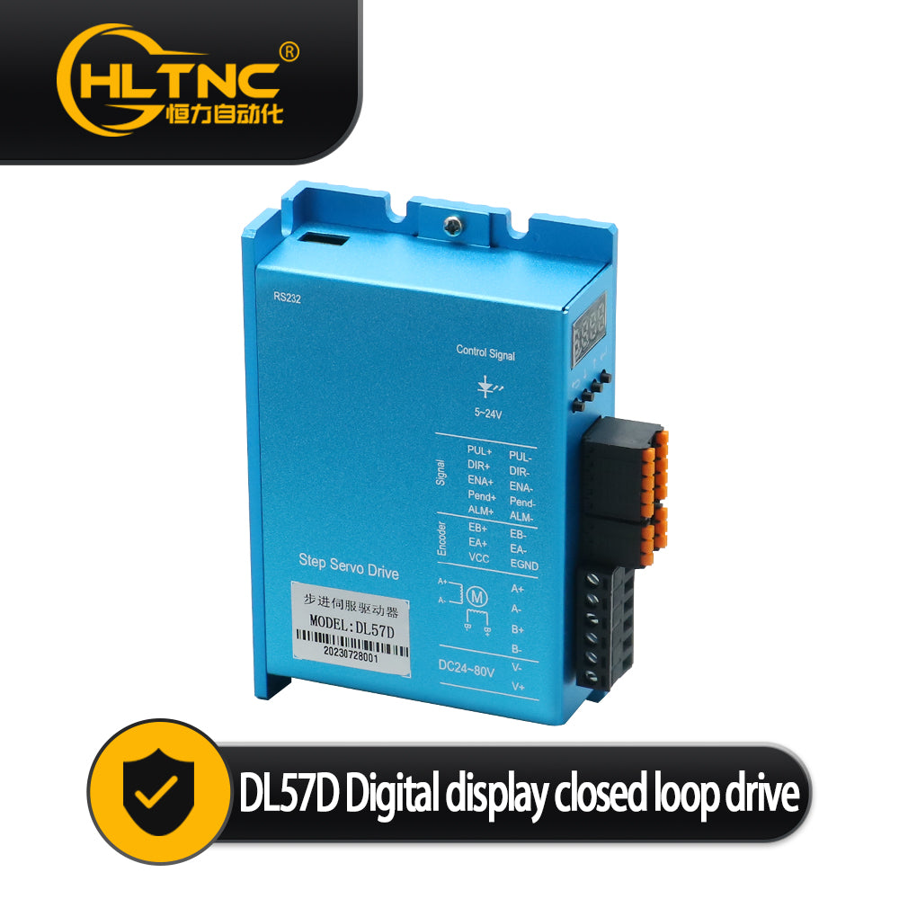HLTNC DL57D Stepper Motor Drive Digital display 0-200khz DC 24-80V Encoder 1000 lines 4A Suit For Nema23 Close loop Stepper Motor