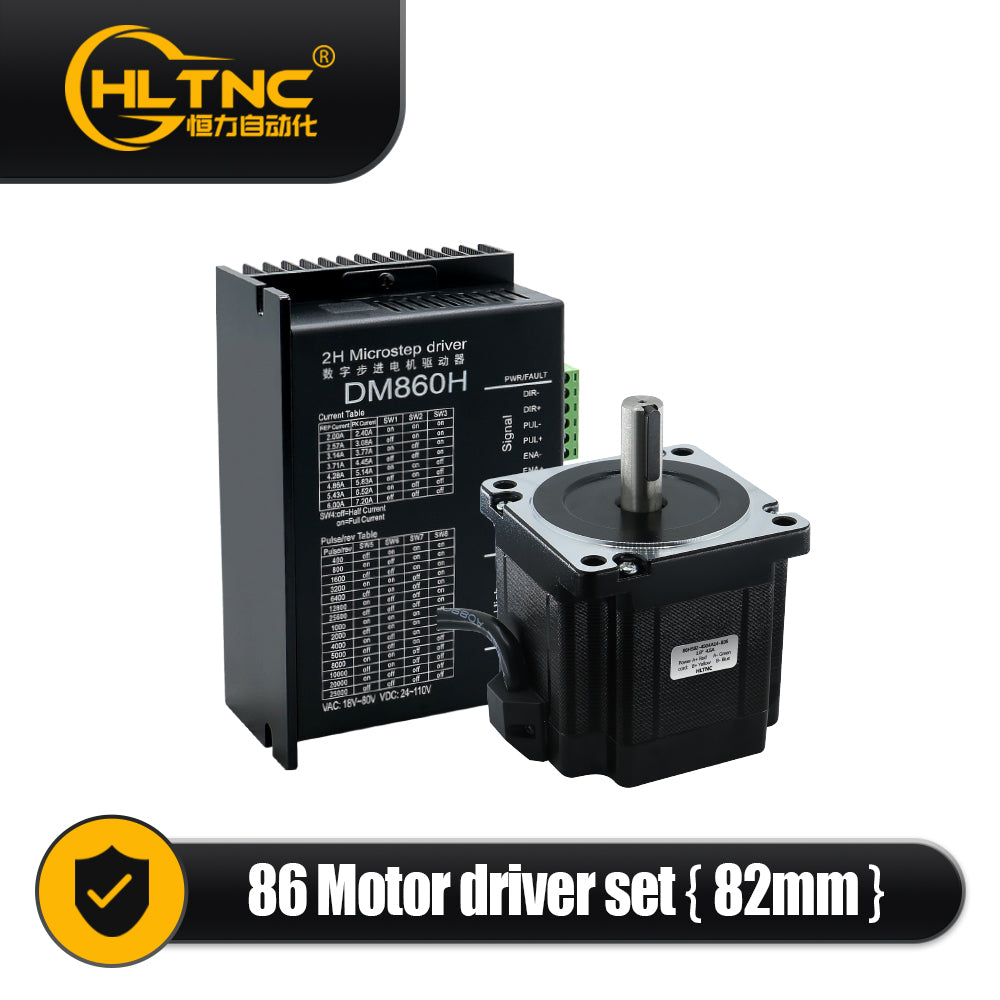 HLTNC Nema34 Stepper Motor Open Loop or Close Loop 86HS8DC Engines 4.5Nm with Driver DM860H / HBS86H +3M Encoder Cables For CNC Router