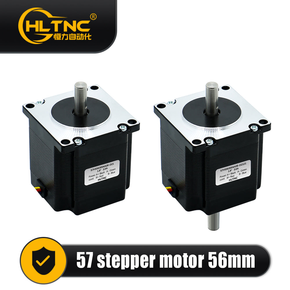 HLTNC Nema 23 Stepper Motor 1.2N.m 57HS56mm 171ozin Dual Axle 6.35/8mm Single Axle 6.35mm/8mm Current 3.0A For CNC Router 3D Printer
