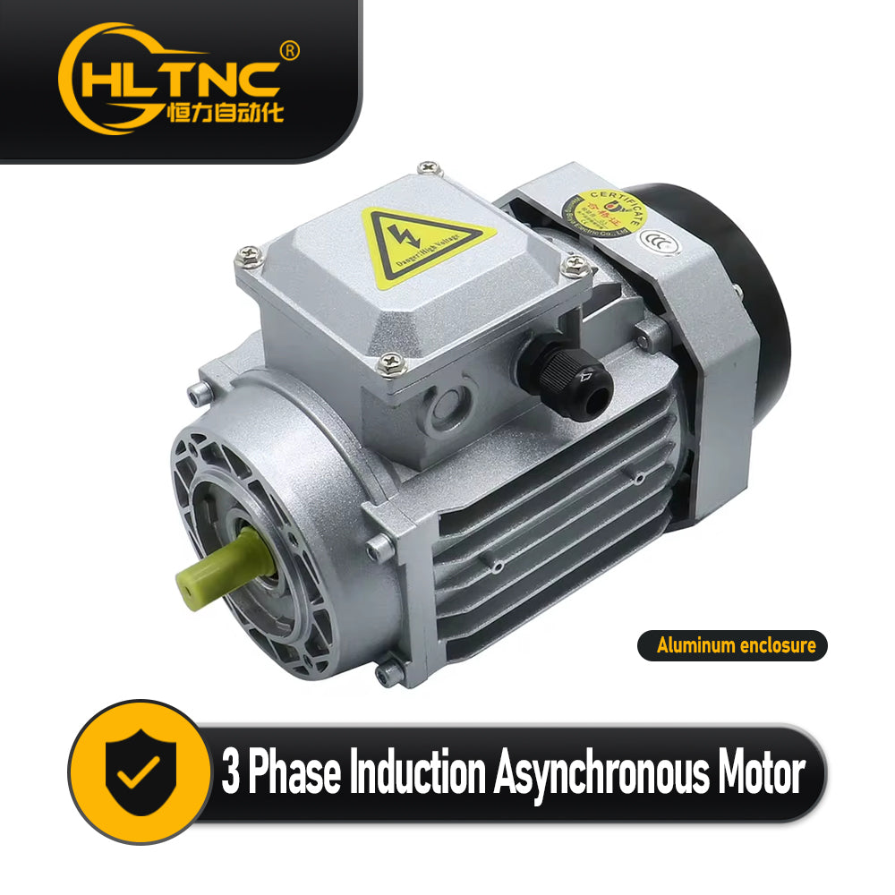 HLTNC Three Phase Asynchronous Motor 0.18Kw Hardness Shaft 11mm 1330 r/min AC 380V Adapted NRV030 NRV040 Aluminum Shell Full Copper Coil Heat Dissipation Hood Irrigation Mixing Tank Compressor