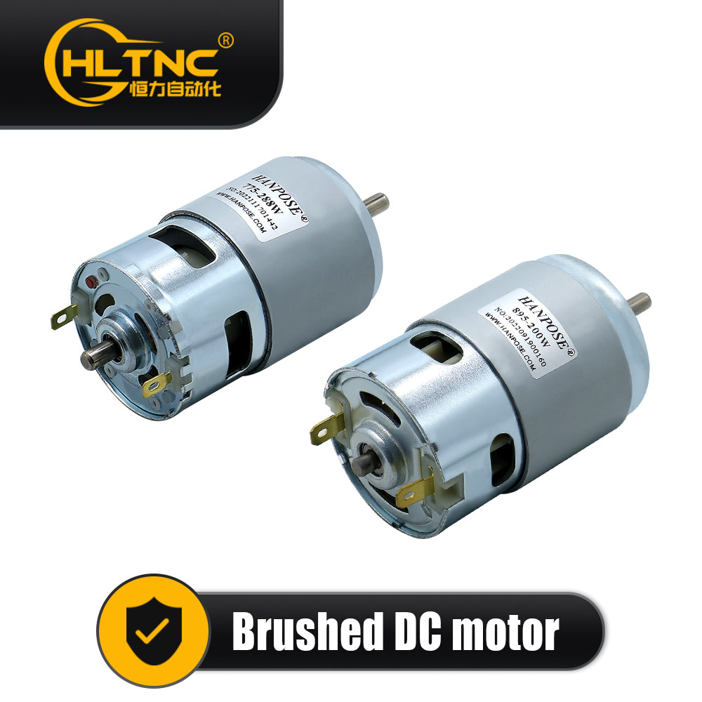 HLTNC Brushed DC Motor 775/795/895 80-360W Double Ball Bearing 4000-12000RPM DC12-24 Universal 0.2-0.98N.m