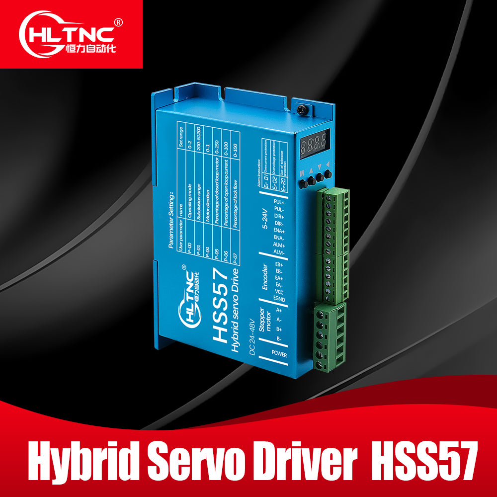 HLTNC HSS57 Stepper Motor Drive Digital display 0-200khz AC20-80V or DC 24-50V Encoder 1000 lines 6.0A Suit For Nema23 Stepper Motor
