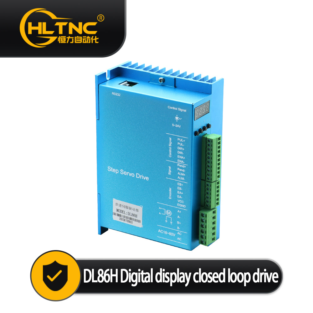 HLTNC DL86H Stepper Motor Drive Digital display 0-200khz AC18-80V DC 24-110V Encoder 1000 lines 8A Suit For Nema34 Stepper Motor