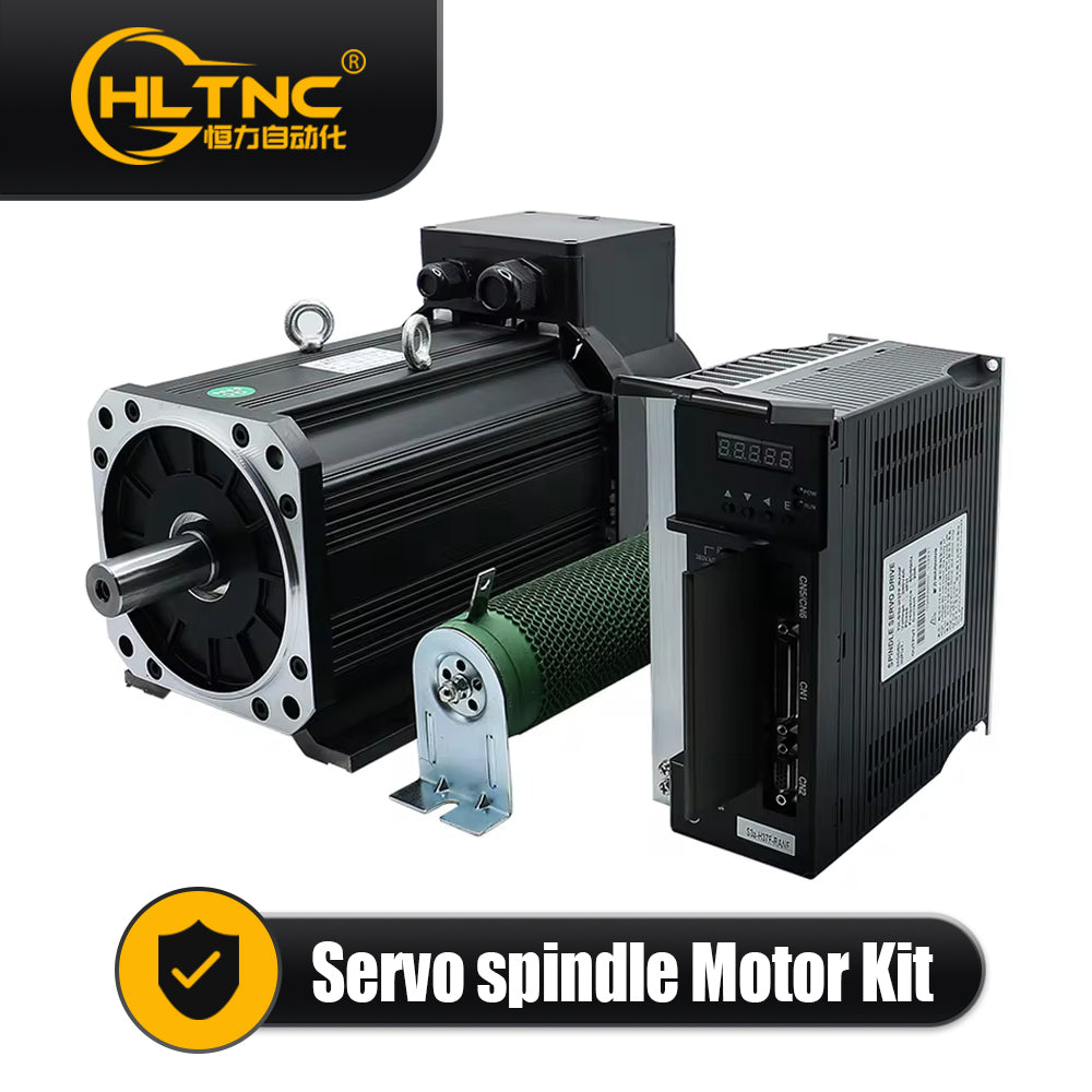 HLTNC 3.7Kw 5.5KW 7.5kw Servo Spindle Motor 23.5Nm 35Nm 48Nm AC 380V Large Torque 6000Rpm 8000Rpm RS485 Kit With Driver For Sorting CNC lathe