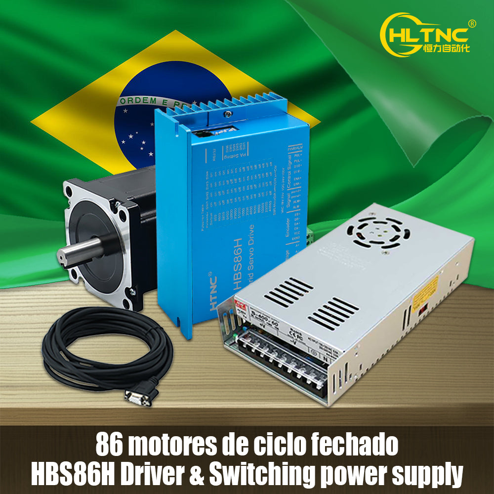 HLTNC 8.5Nm Closed Loop Motor 86HB250-118 With Encoding Cable HBS86H D