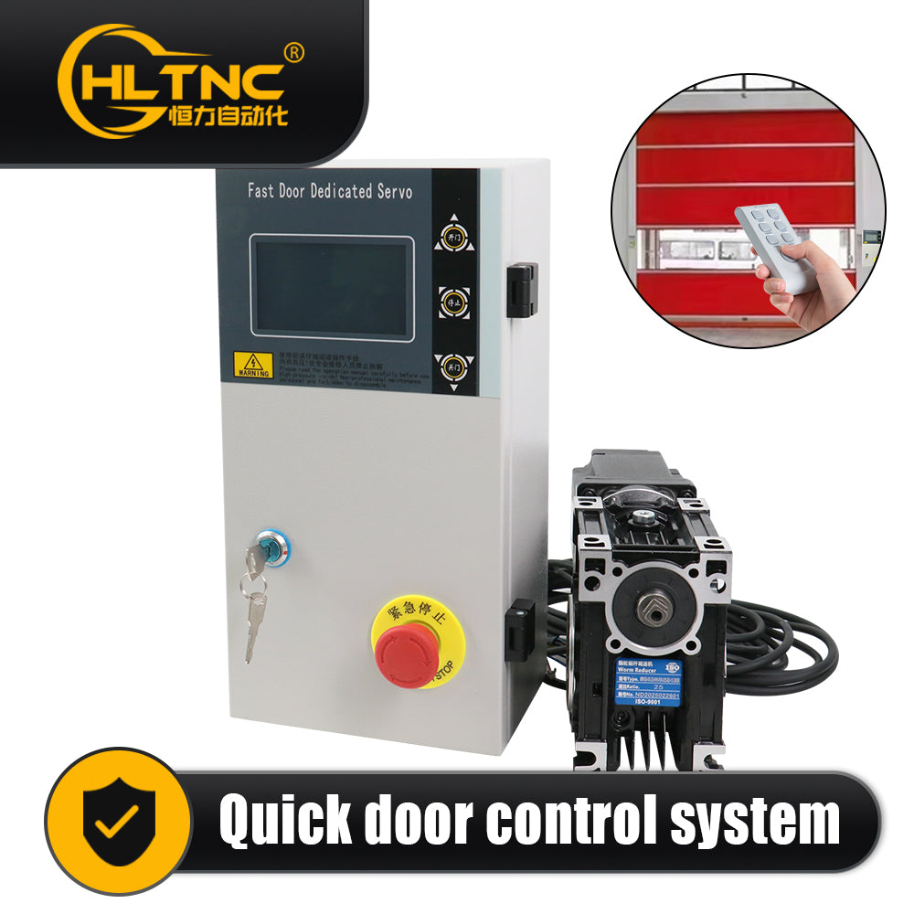 HLTNC Fast Rolling Shutter Industrial Automatic Lifting Electric Radar Induction Stacking Door 400w 750w 1000w Servo Control System With Turbine Reducer For Garage Workshop Logistics Warehouse Multilingual