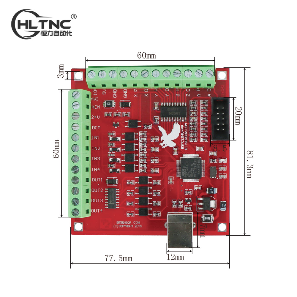 HLTNC Breakout Board CNC USB MACH3 4AXIS 5Axis Controller Card Interface Breakout Board Support Stepper and Servo Motor 100Khz With USB Cable Software On The CD