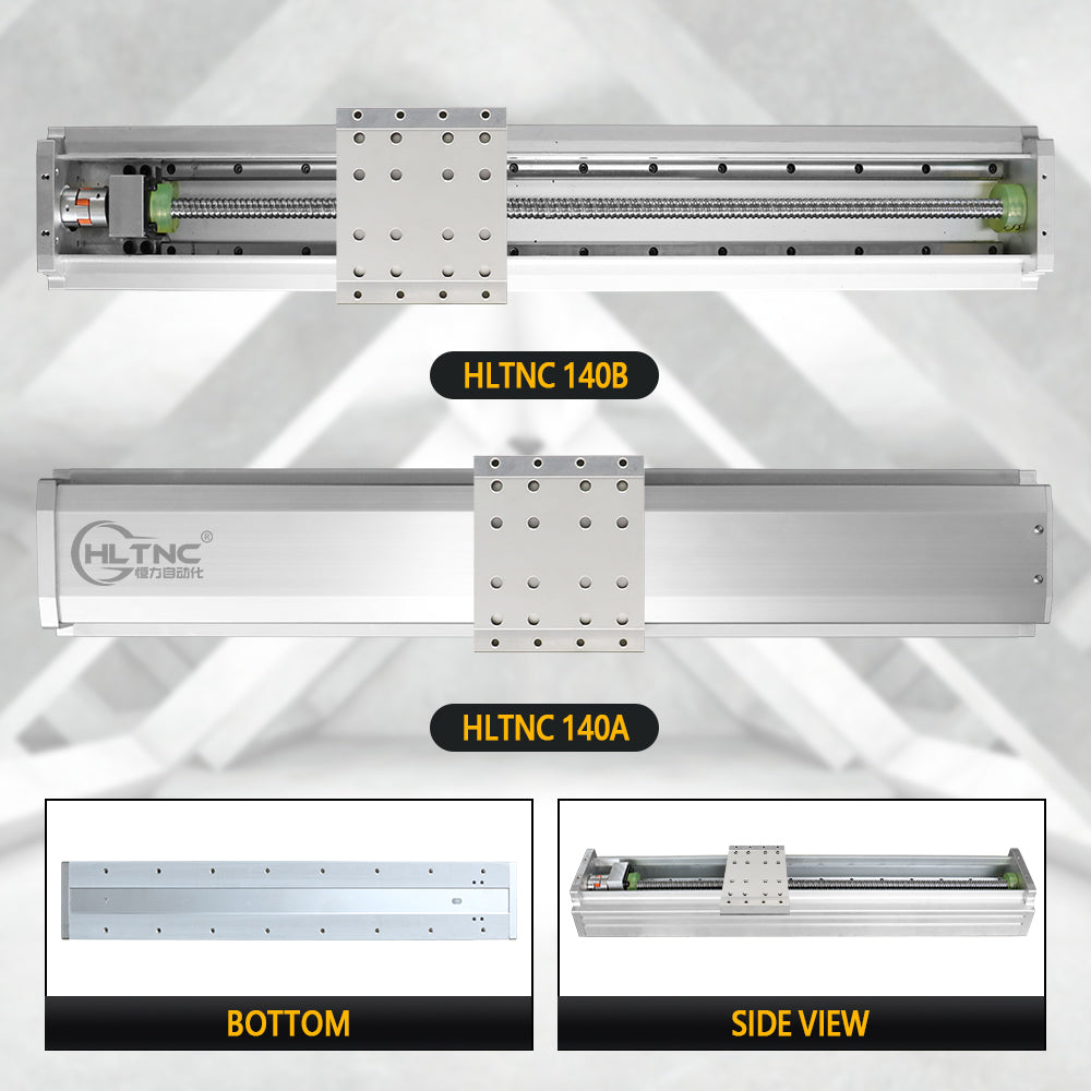 HLTNC 140 Semi Enclosed Fully Enclosed Module Sliding Table Effective Moving Length 150 to 500 + EGR15 Guide Rail + 1610 Screw Nema24 Nema32 60 80 Motor