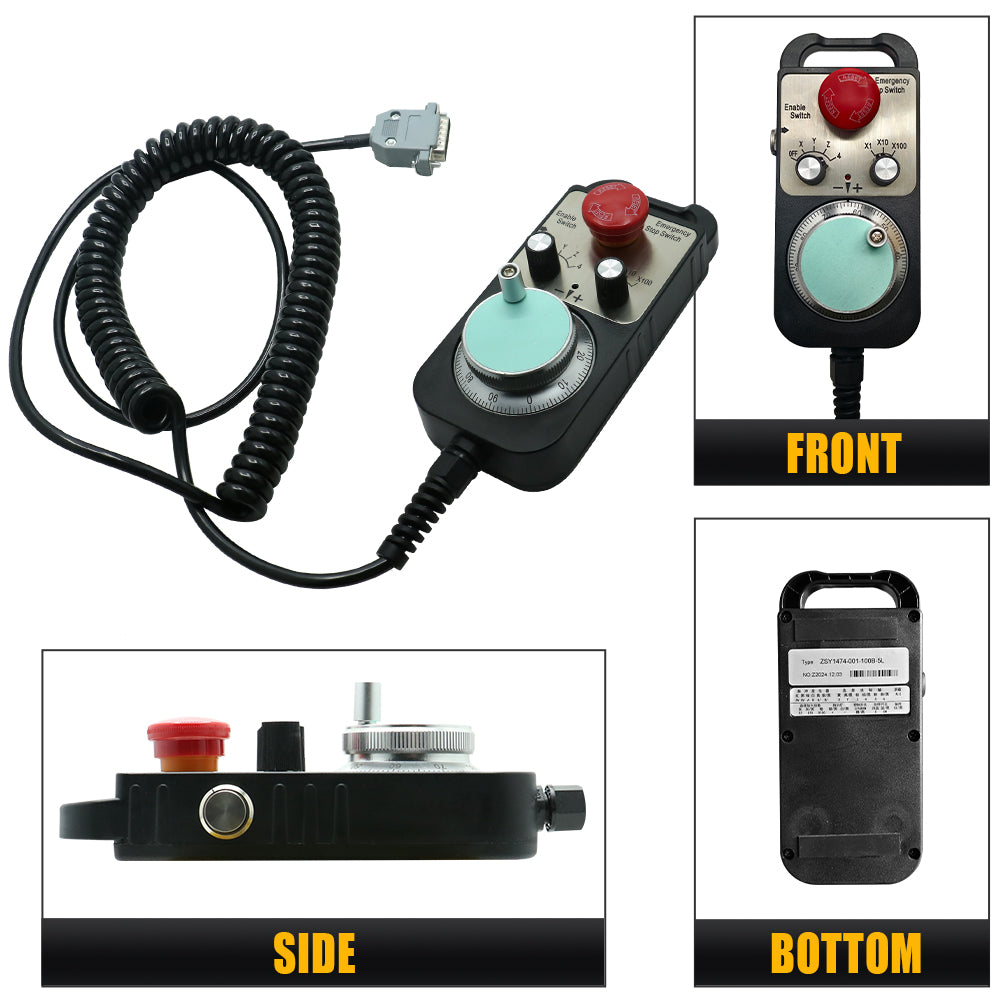HLTNC Brazil Warehouse New Electronic Handwheel 4 Axle With E-Stop Emergency Stop Handwheel Pulser 5-24V CNC Handwheel Suitable For DDCS