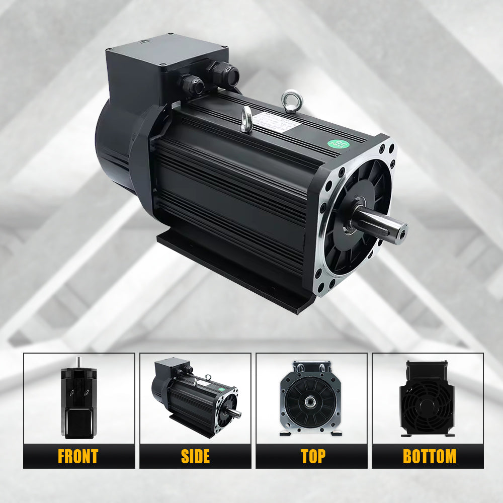 HLTNC 3.7Kw 5.5KW 7.5kw Servo Spindle Motor 23.5Nm 35Nm 48Nm AC 380V Large Torque 6000Rpm 8000Rpm RS485 Kit With Driver For Sorting CNC lathe