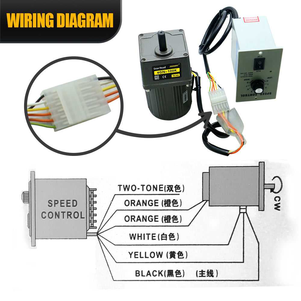 HLTNC 25W Micro AC Motor 110v 220v Single Phase Asynchronous Motor Gear Motor 10mm Motor Shaft+ Speed Controller 5RPM-1350RPM 50/60hz