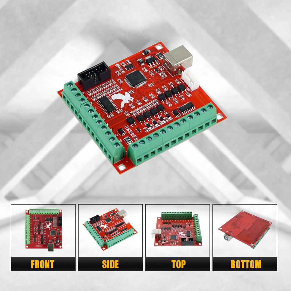HLTNC Breakout board CNC USB MACH3 4AXIS Controller Card Support Stepper and Servo Motor 100Khz With USB Cable software on the CD