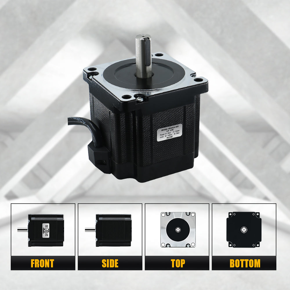 HLTNC Nema34 Stepper Motor Open Loop or Close Loop 86HS8DC Engines 4.5Nm with Driver DM860H / HBS86H +3M Encoder Cables For CNC Router