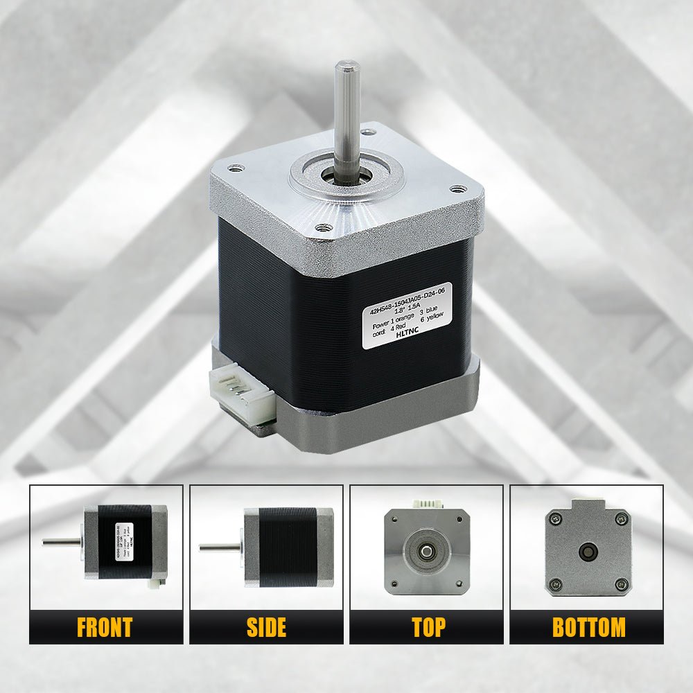 HLTNC 3D Printer Nema 17 Stepper Motor 0.45N.m 42HS48mm 65ozin 4.5kg.cm Single Axis 5mm Current 1.5A For CNC Router