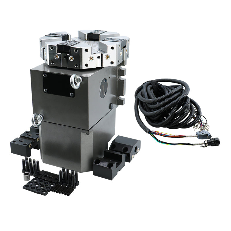 HLTNC HAK31 Series Six Eight Station Horizontal CNC Turret Rotating Tower Electric Tool Holder 380V HAK 63 80 100 125 For Lathe Turning Complex Parts Processing