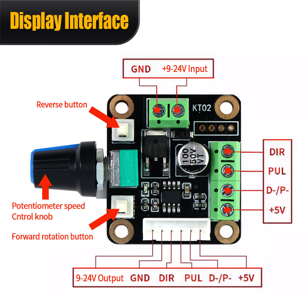 HLTNC HL-01 Stepper Motor Drive Board Motion Controller Pulse Signal Generator Simple Speed Controller Fast Slow Forward Reverse Start Stop Precise Positioning