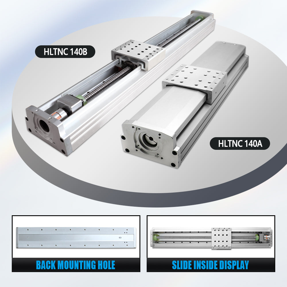 HLTNC 140 Semi Enclosed Fully Enclosed Module Sliding Table Effective Moving Length 150 to 500 + EGR15 Guide Rail + 1610 Screw Nema24 Nema32 60 80 Motor
