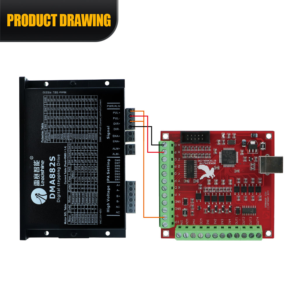 HLTNC Leadshine DMA882S 110V DC 80V AC 8.2A 200Khz Digital Stepper Motor Drive With RS232 For CNC Engraver Nema 23 34 Stepping Driver（复制）
