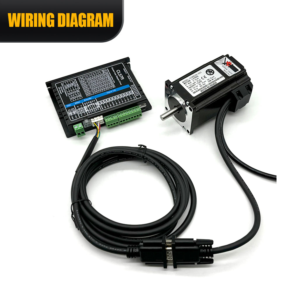 HLTNC Nema23 Close Loop Stepper Motor & CL57R Driver DC 24V-48V With RS485 Communication Support Modbus RTU protocol For CNC Router