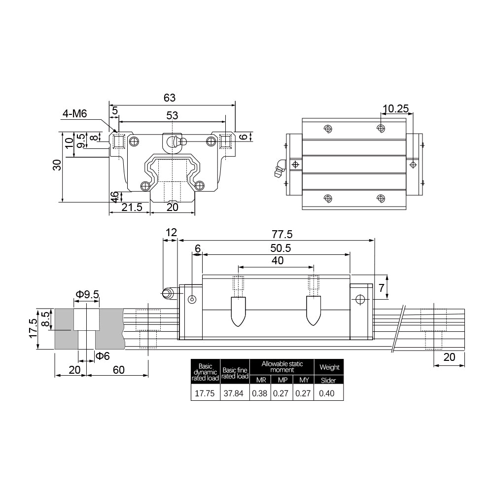 HLTNC HGW20CC Linear Guide Block HGR20 Flange Carriages with Grease Nipple Linear Rail Bearing For CNC Router