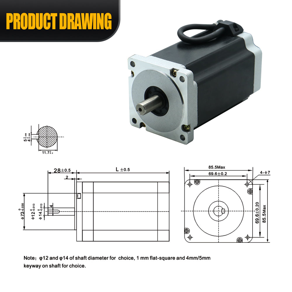 HLTNC Nema34 Three-Phase Stepper Motor Kit Flange 86 3 Phase Stepper Motor 4Nm 6Nm 8Nm 12Nm High Torque Three-Phase 220V With DM3522 Driver For Robotic Arm Automation Lathe