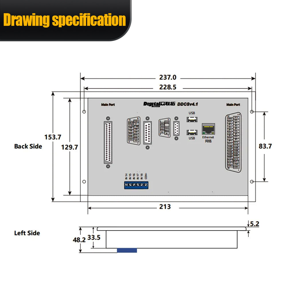 HLTNC DDCSV4.1 Upgrade Motion Controller 3-4 Axis 500Khz Speed Controller G code 24V input Servo Stepper Control Panel For CNC