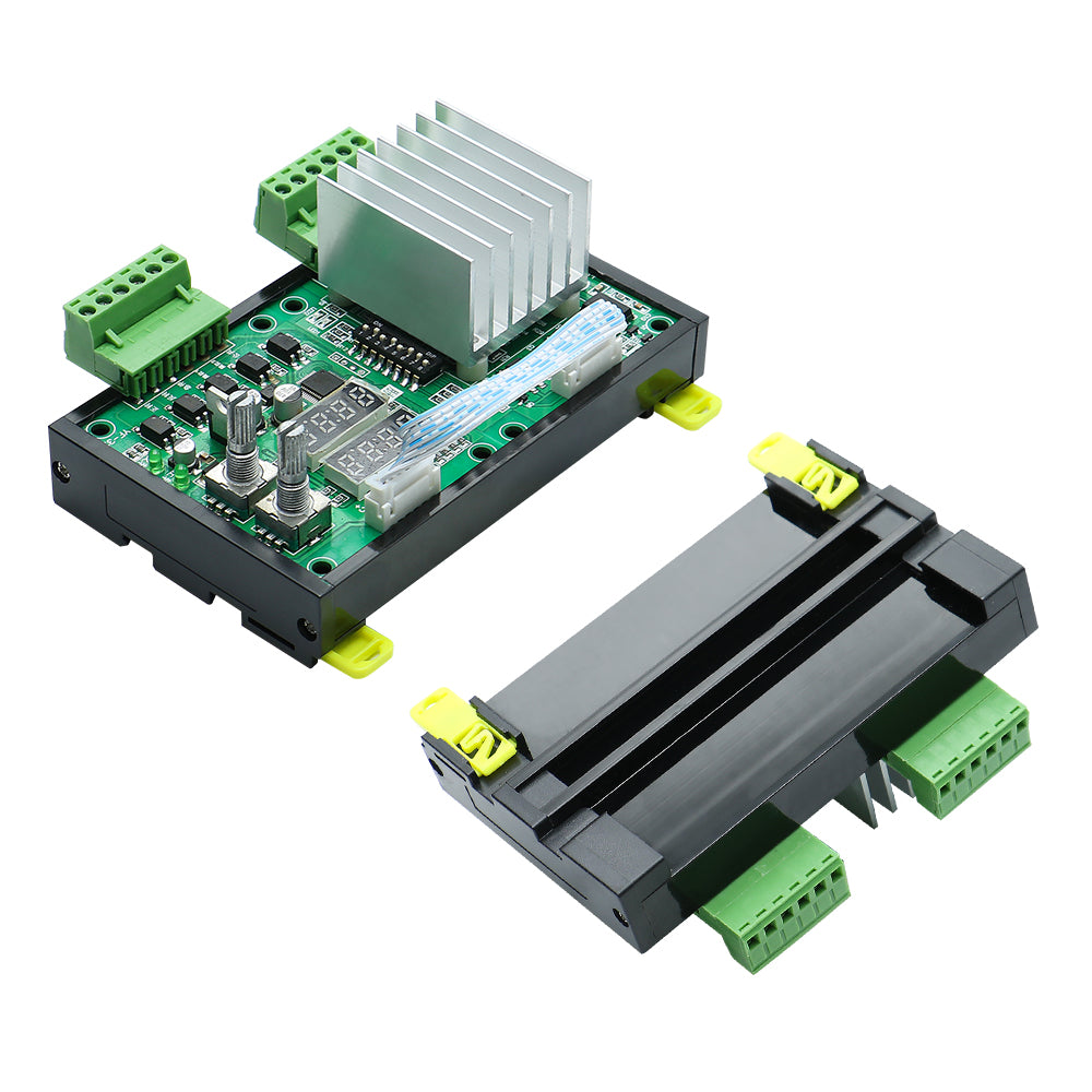 HLTNC YF-31 Control Board Driver Integrated Speed Regulation Remote Control 3A Single Axis Forward And Reverse Delay Cycle Limit 4257 Programmable + Stepper Servo Motor HF020 Pulse Controller + DM542L Drive