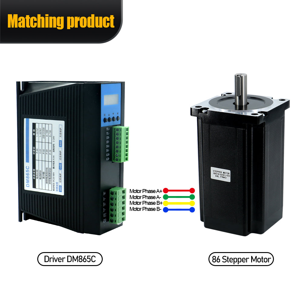 HLTNC DM865C 6.5A DC24V 80V Digital Stepper Motor Driver Controller With Display For CNC Engraver Nema34 86 2Phase Engine