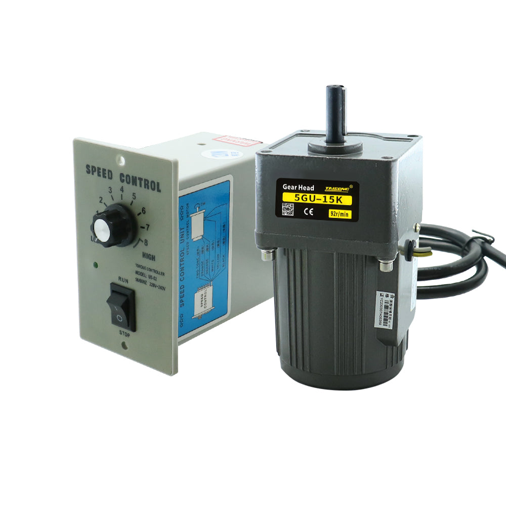 HLTNC 40W Micro AC Motor 110v 220v Single Phase Asynchronous Motor Gear Motor 12mm Motor Shaft+ Speed Controller 5RPM-1350RPM 50/60hz