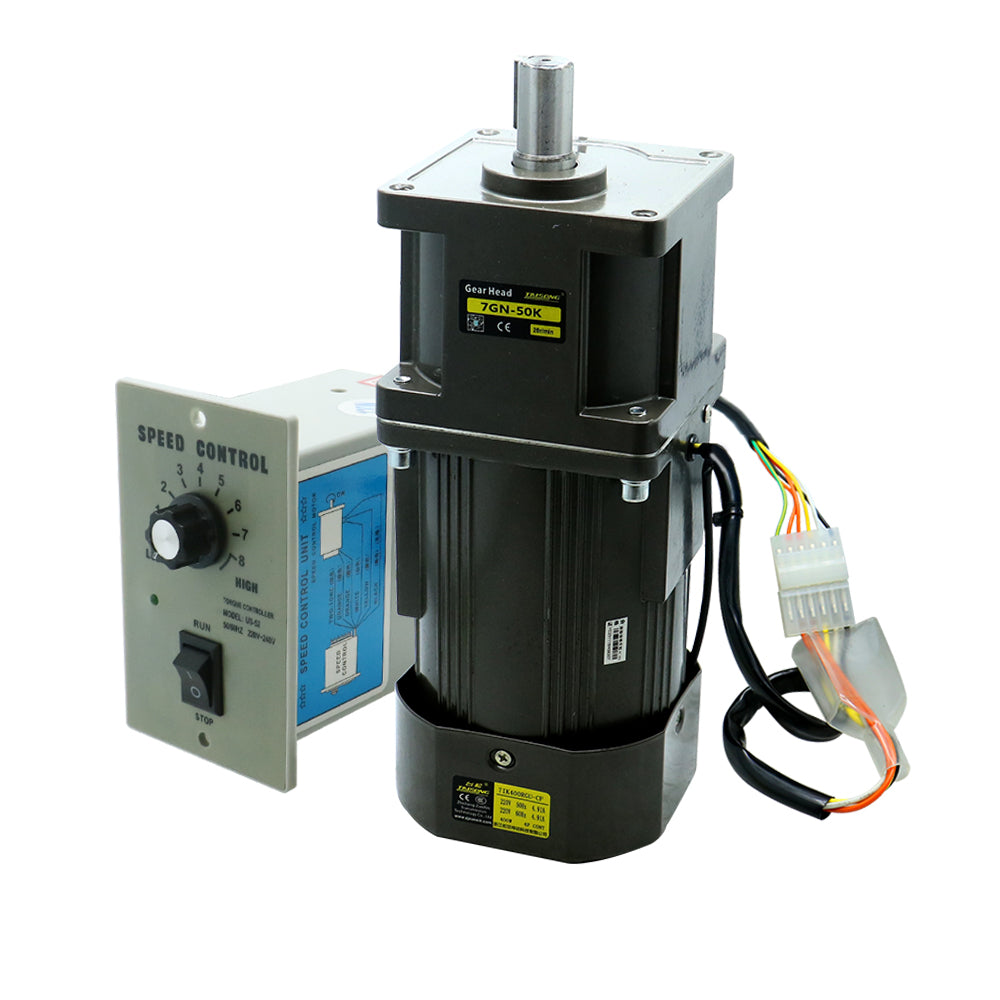 HLTNC 400W Micro AC Motor 110v 220v Single Phase Asynchronous Motor Gear Motor 22mm Motor Shaft+ Speed Controller 5RPM-1350RPM 50/60hz