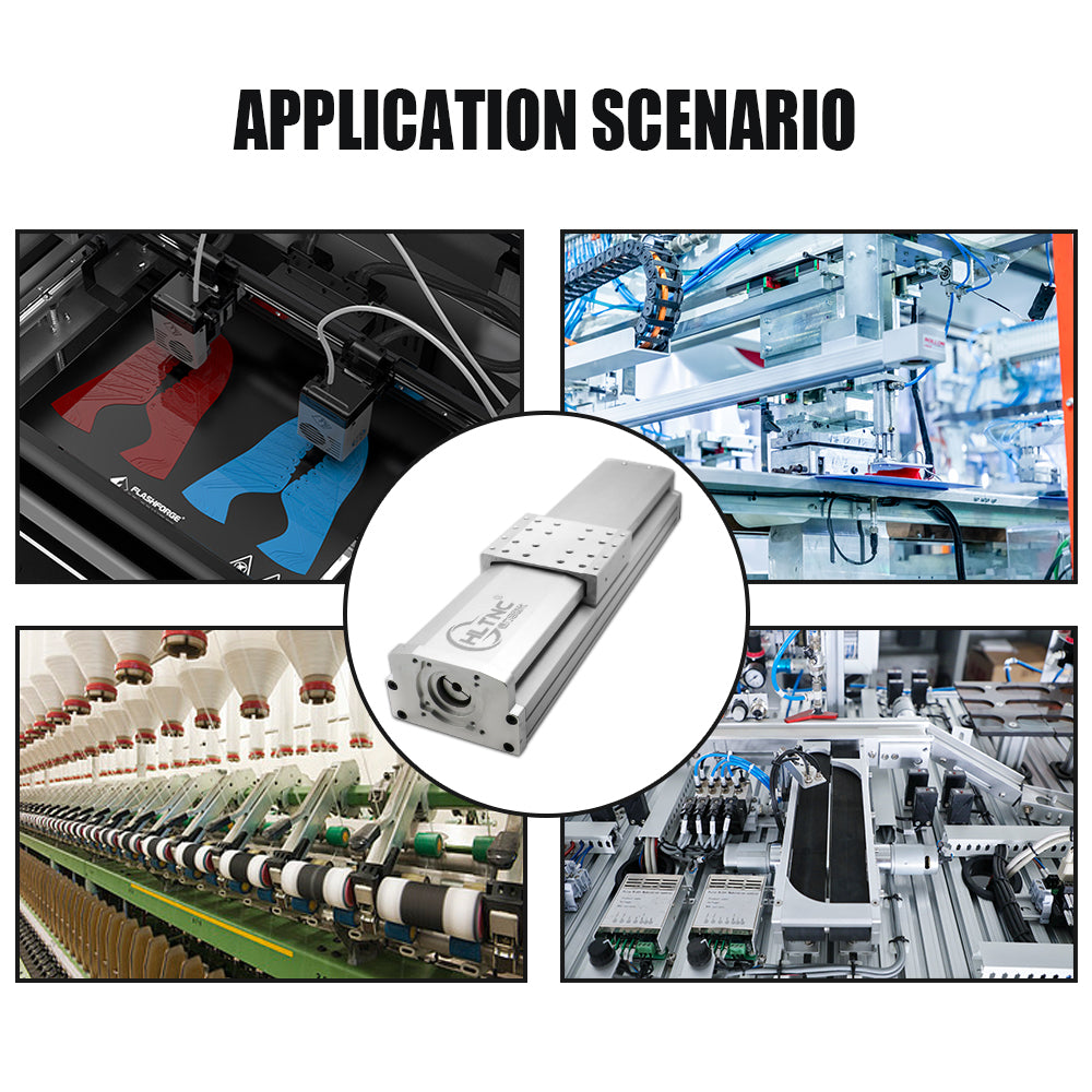 HLTNC 140 Semi Enclosed Fully Enclosed Module Sliding Table Effective Moving Length 150 to 500 + EGR15 Guide Rail + 1610 Screw Nema24 Nema32 60 80 Motor