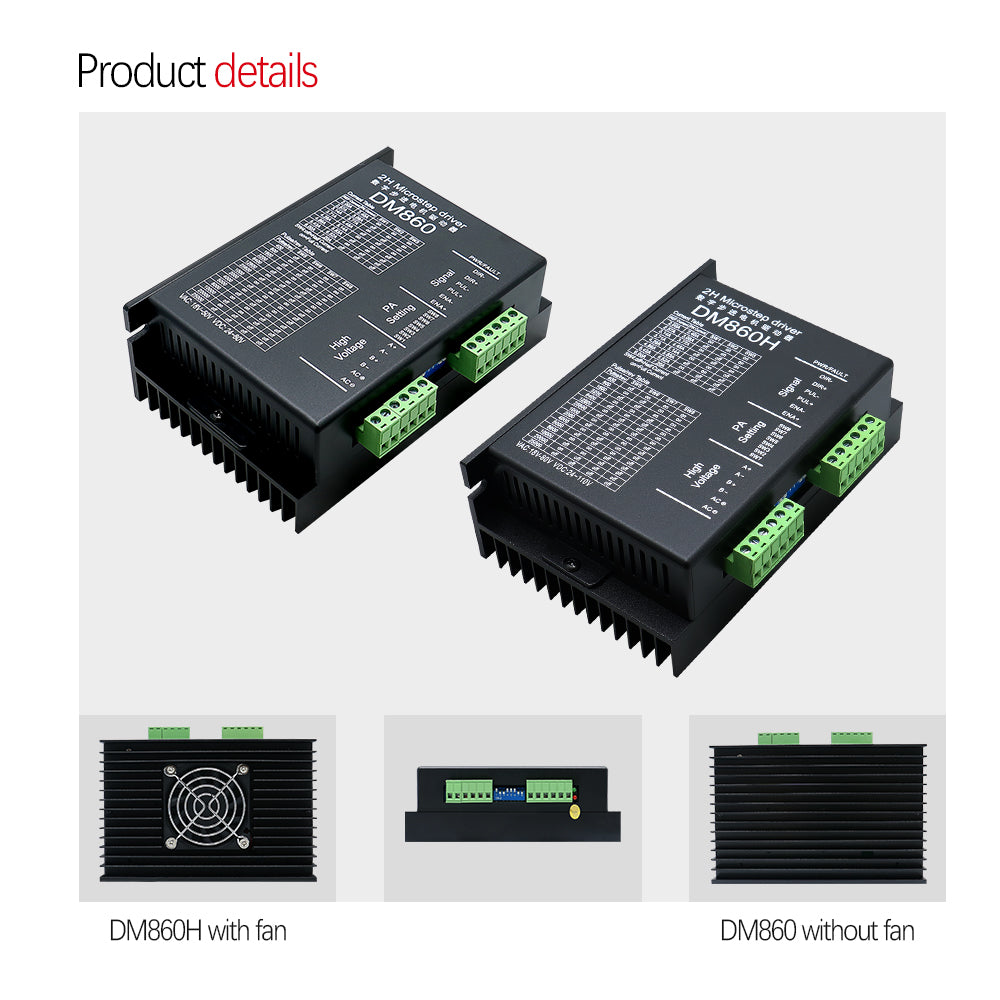 HLTNC DM860H DM860 Stepper Motor Drive 0-200khz AC18-80V or DC 24-110V 2A-7.2A 2H Microstep Drive Suit For Nema34 Stepper Motor