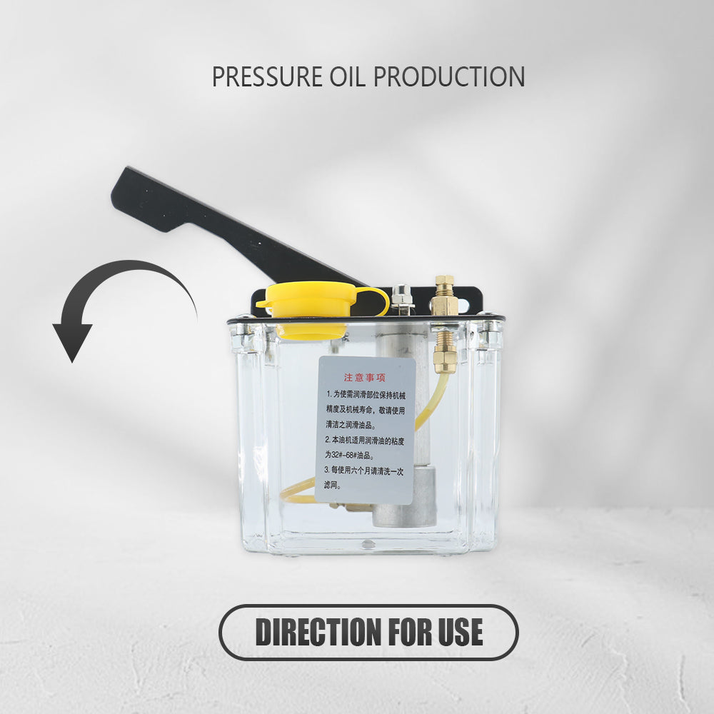 HLTNC HP-5 Hand Pressure Oil Pump Capacity 0.5L Flow 5ML/MIN Suit for All Kinds of Machine Tools or Machining Center