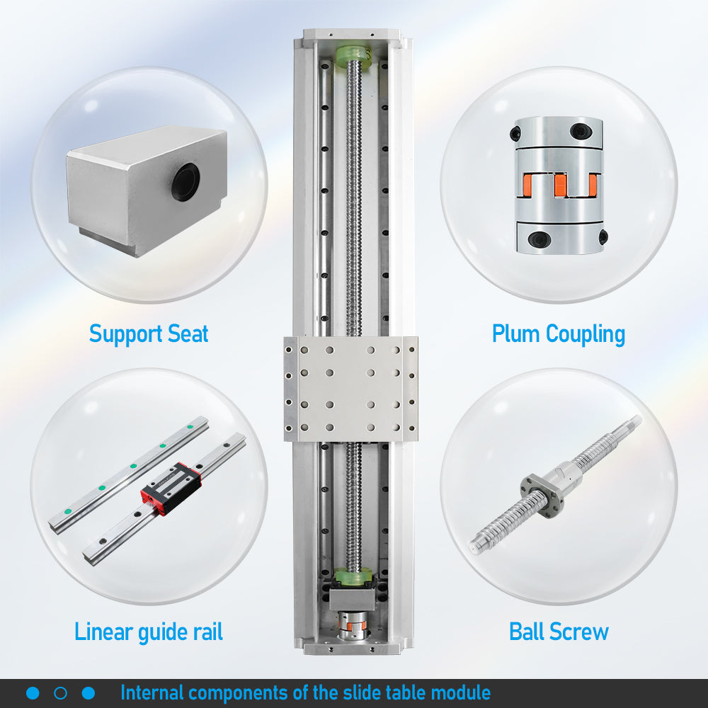 HLTNC 120 Semi Enclosed Fully Enclosed Module Sliding Table Effective Moving Length 150 to 500 + EGR15 Guide Rail + 1610 Screw Nema24 Nema32 60 80 Motor