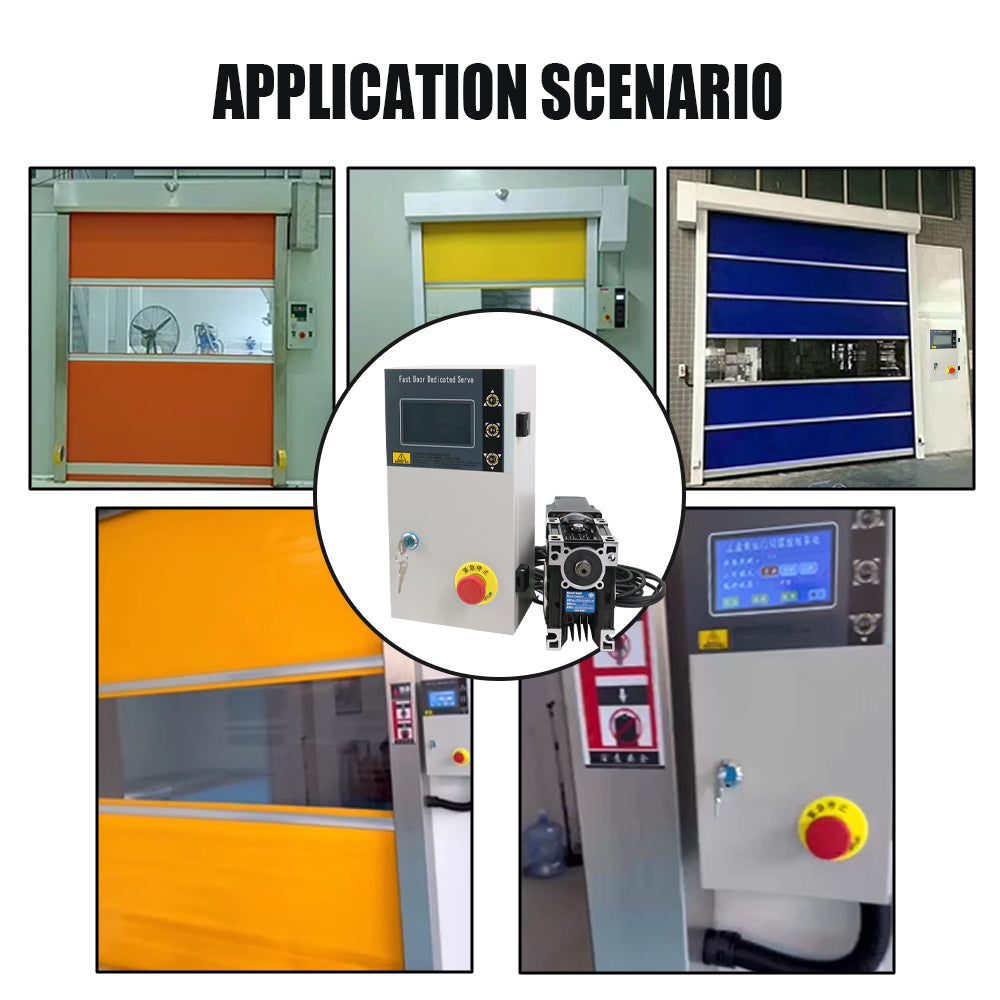 HLTNC Fast Rolling Shutter Industrial Automatic Lifting Electric Radar Induction Stacking Door 400w 750w 1000w Servo Control System With Turbine Reducer For Garage Workshop Logistics Warehouse Multilingual