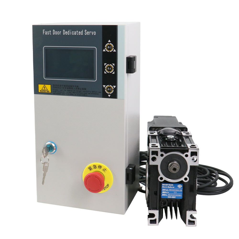 HLTNC Fast Rolling Shutter Industrial Automatic Lifting Electric Radar Induction Stacking Door 400w 750w 1000w Servo Control System With Turbine Reducer For Garage Workshop Logistics Warehouse Multilingual