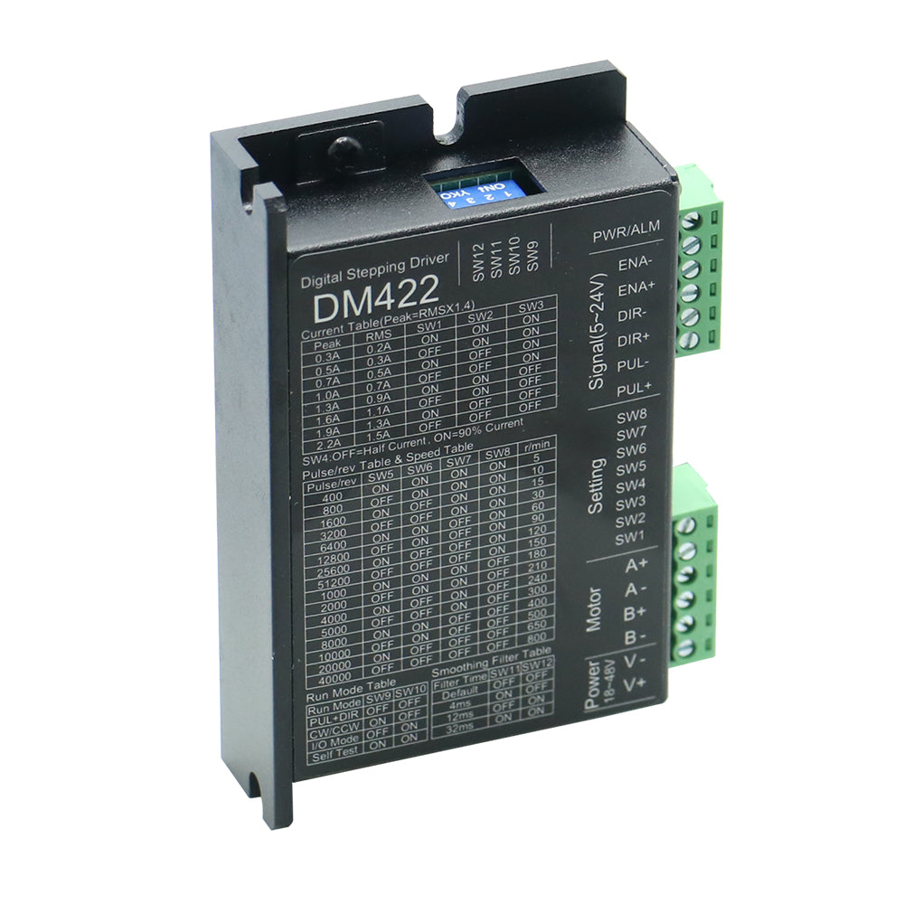 HLTNC Microstep Motor Driver DM422 Suitble for 42 Stepper Motor Nema17 Supply Voltage 18-48V DC 0.3-2.2A