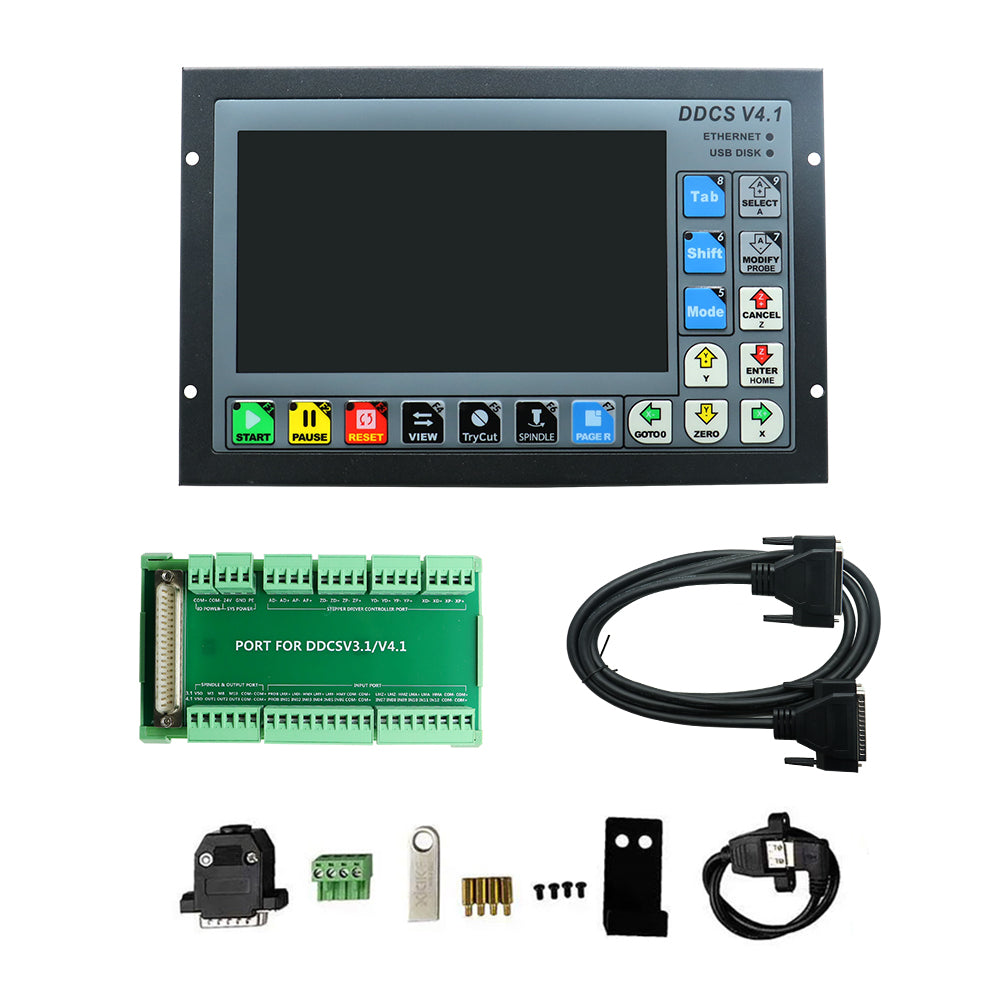 HLTNC DDCSV4.1 Upgrade Motion Controller 3-4 Axis 500Khz Speed Controller G code 24V input Servo Stepper Control Panel For CNC