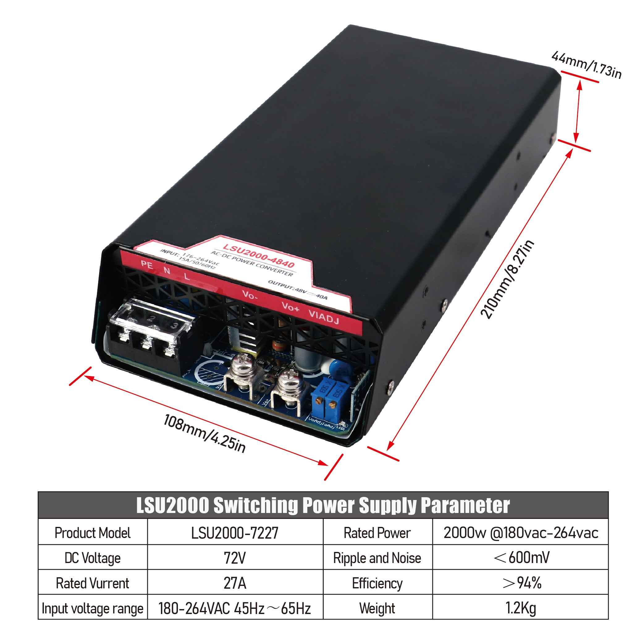 HLTNC 2000W 2KW 220VAC LSU High Power Switching Power Supply 12V 60V T