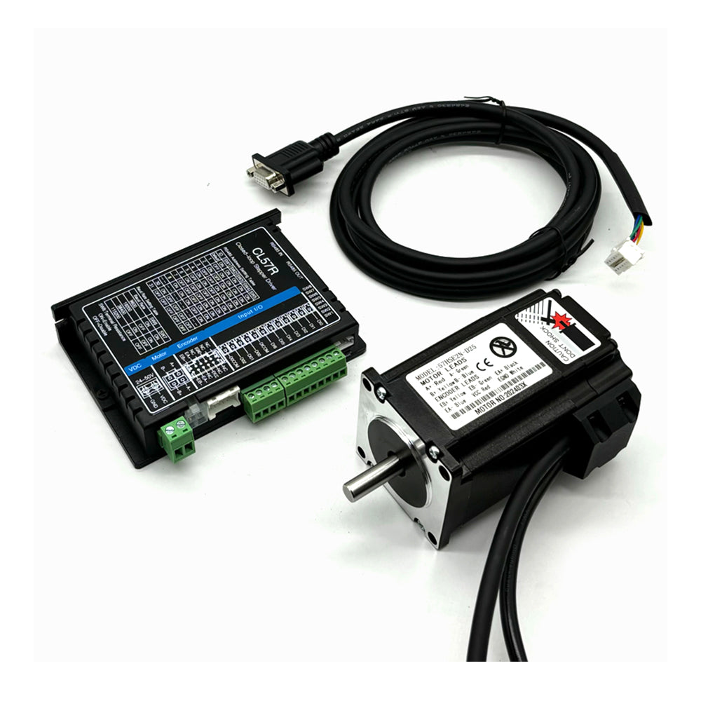 HLTNC Nema23 Close Loop Stepper Motor & CL57R Driver DC 24V-48V With RS485 Communication Support Modbus RTU protocol For CNC Router