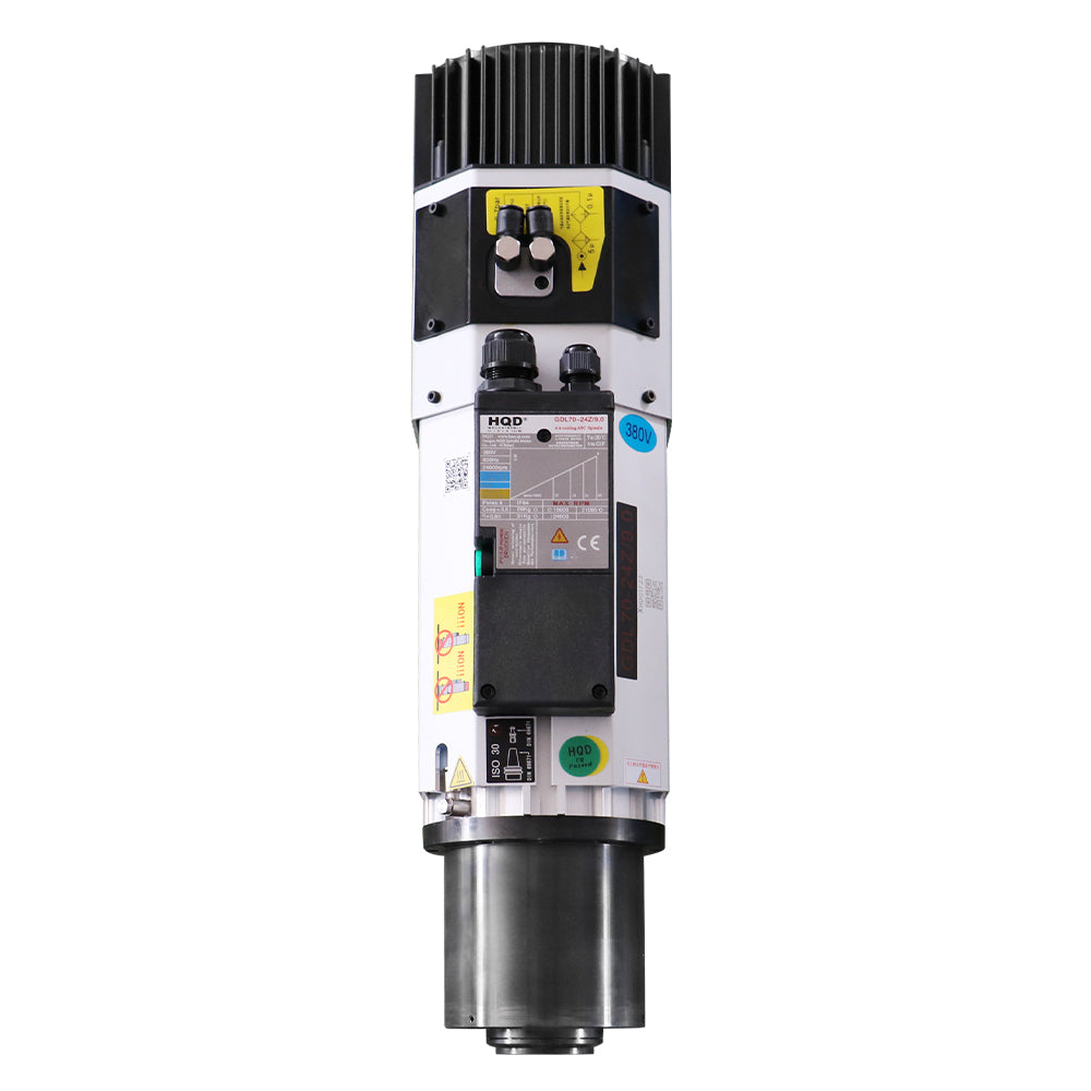HLTNC HQD ATC Spindle 9kw AC 220v / 380v Automatic Tool Changing Spindle 800Hz 24000RPM ISO30 Tool Holder Air Cooled For CNC