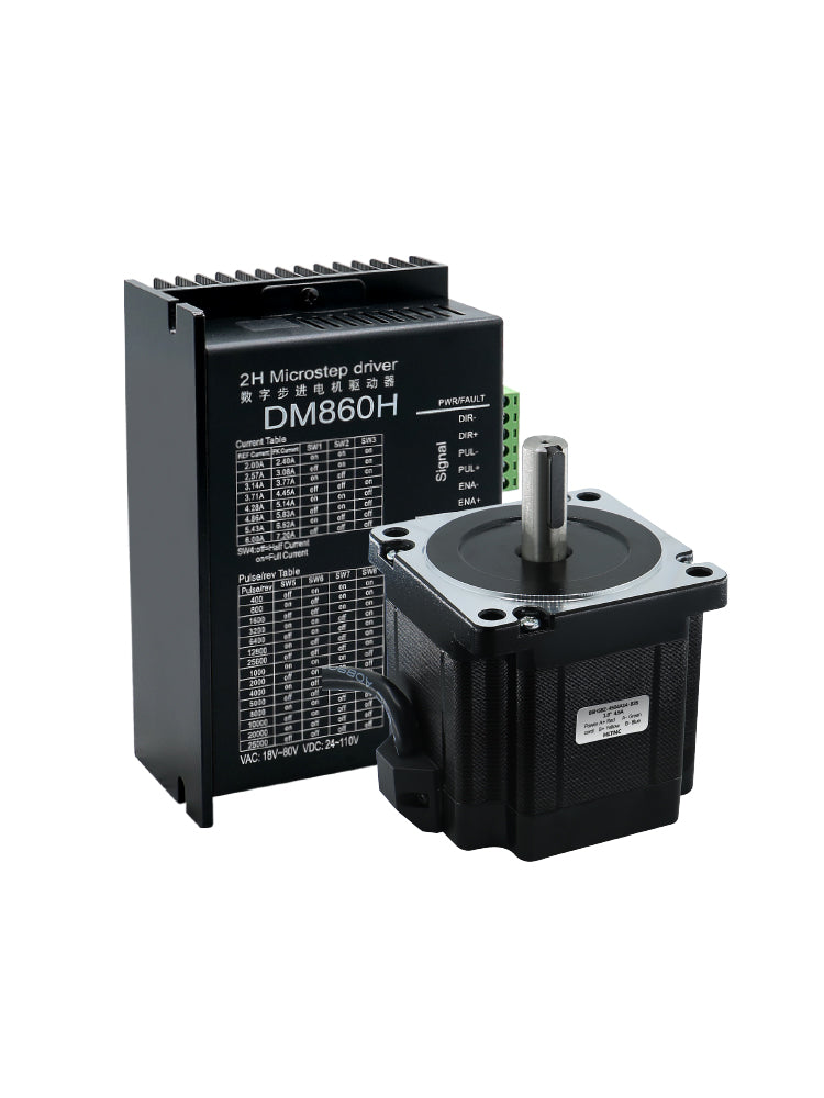 HLTNC Nema34 Stepper Motor Open Loop or Close Loop 86HS8DC Engines 4.5Nm with Driver DM860H / HBS86H +3M Encoder Cables For CNC Router