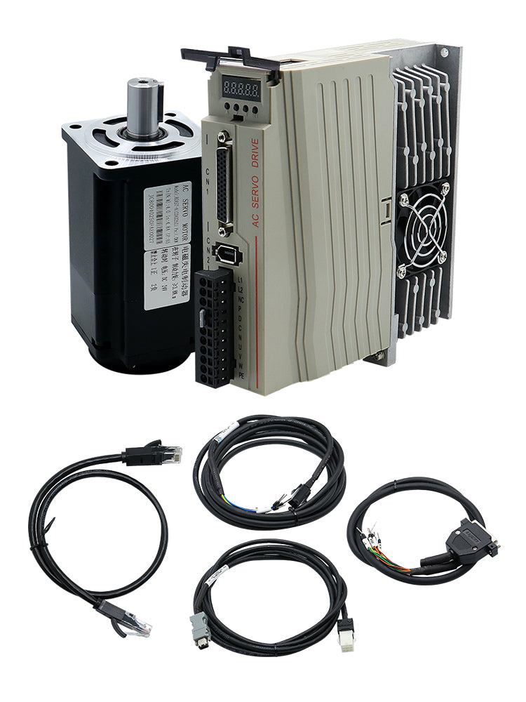 HLTNC Hot Sales Servo Motor 400w 600w 750w 1000w Servo Driver 17bit Absolute Encoder AC 110V 220V 1.27Nm - 3.8Nm 543ozin For CNC Engraver