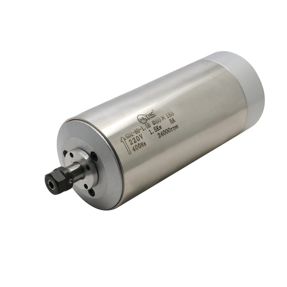 HLTNC Sales Water Cooling Spindle Motor Kit 1.5kw 1500w Round Spindle 24000RPM + VFD Inverter With RS485 + 7 pcs ER11 For CNC Milling