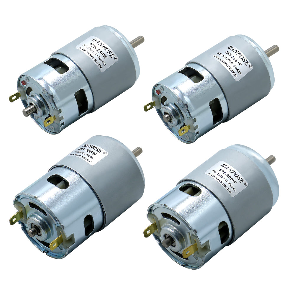 HLTNC Brushed DC Motor 775/795/895 80-360W Double Ball Bearing 4000-12000RPM DC12-24 Universal 0.2-0.98N.m