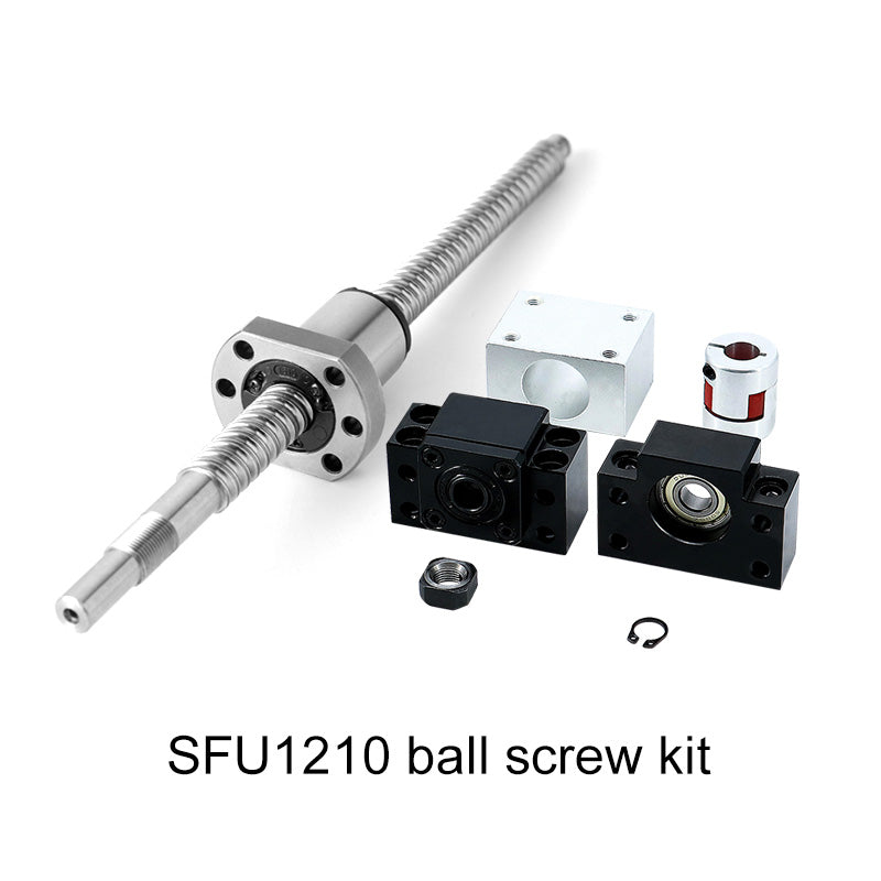 HLTNC 200mm-1500mm Ball screw rod SFU1204 SFU1210 with Nut 1204/1210 + BK/BF10 End Suppor + Nut Housing + 8*8 Coupler For CNC Parts